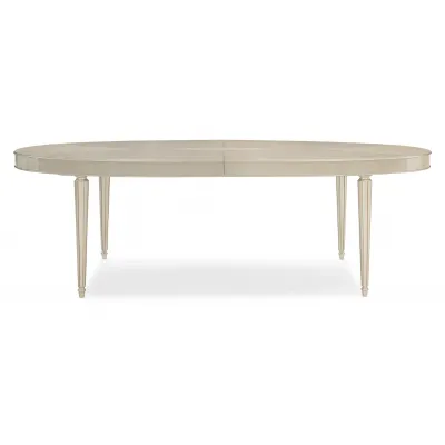 The Source Dining Table Smoked Birdseye, Thunder, Soft Silver Paint