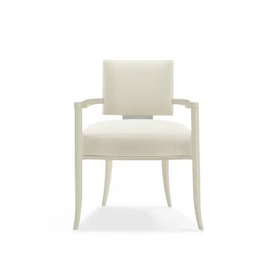 Reserved Seating Dining Chair Soft Silver Paint, Lightly Brushed Chrome