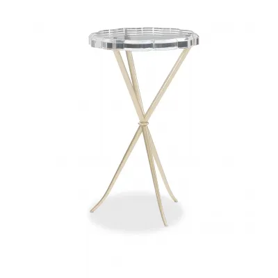 In A Tizzy End/Side Table Neutral Metallic
