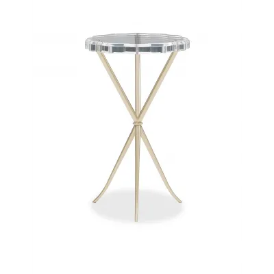 In A Tizzy End/Side Table Neutral Metallic