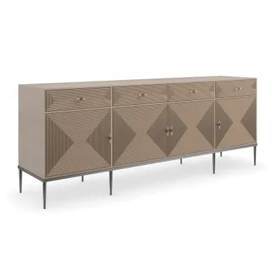 Low Rise Sideboard/Buffet Woodland Gray, Sparkling Argent, Deep Bronze