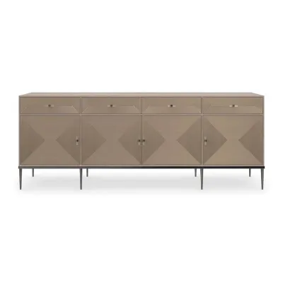 Low Rise Sideboard/Buffet Woodland Gray, Sparkling Argent, Deep Bronze