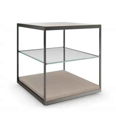 Quadrant End/Side Table Deep Bronze, Woodland Gray