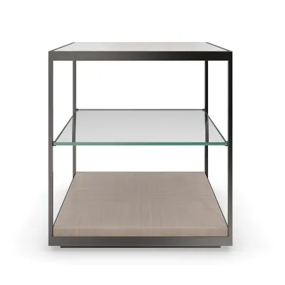 Quadrant End/Side Table Deep Bronze, Woodland Gray