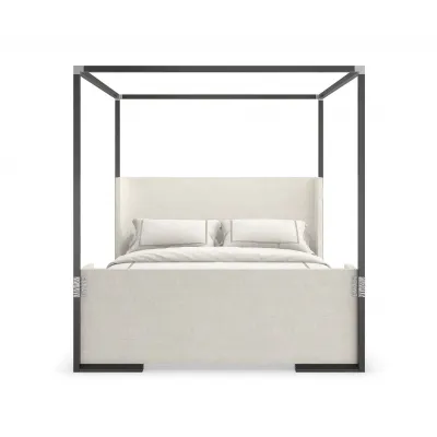 Shelter Me Canopy Bed Almost Black, Brushed Stainless