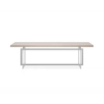 Wish You Were Here Lightly Brushed Chrome Table - Crème Travertine