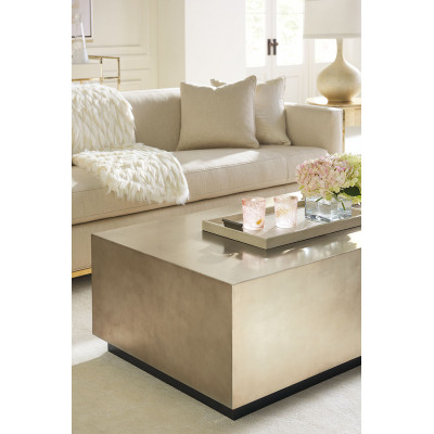 Cocktail Couture Cocktail Table Taupe Silver Leaf, Almost Black