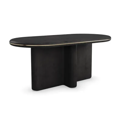 Monty Dining Table Basalt, Polished French Gold