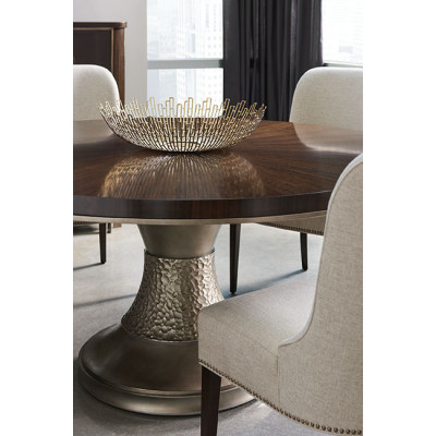 Moderne Dining Table Aged Bourbon, Smoked Bronze