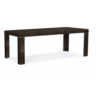 Edge Dining Table Striated Ebony, Lucent Bronze Metallic Paint