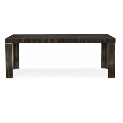 Edge Dining Table Striated Ebony, Lucent Bronze Metallic Paint