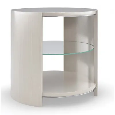 Da Vita Round End Table Thunder, Smoked Stainless Paint
