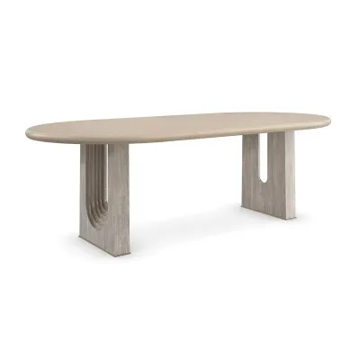 Emphasis Dining Table Sun Drenched Oak, Lucent Bronze Metallic