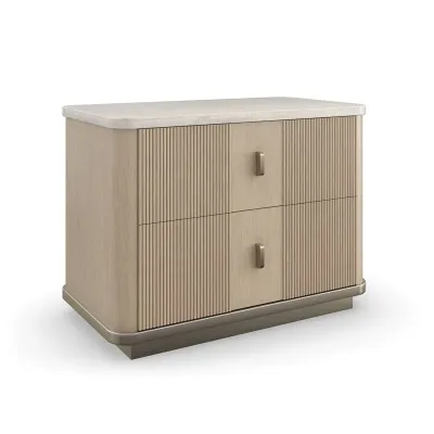 Rhythm Nightstand Sun Drenched Oak, Neutral Metallic