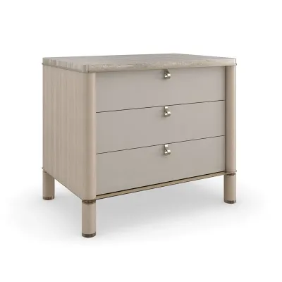 Balance Drawer Nightstand Cremini, Lucent Bronze Metallic