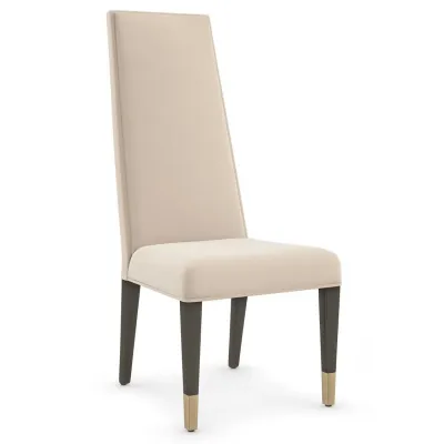 The Masters Dining Side Chair Chocolate Truffle, Brushed Gold