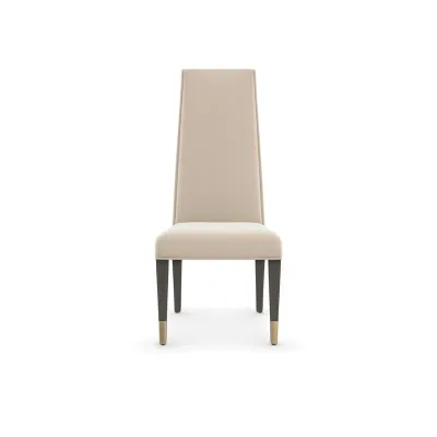 The Masters Dining Side Chair Chocolate Truffle, Brushed Gold