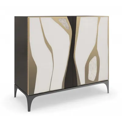 Downtown Chest Chocolate Truffle, Café Latte, Brushed Gold, Tungsten, Ombre Warm Silverleaf