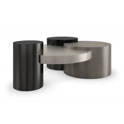Constellation Cocktail Table Silver Burst, Piano Black, Twilight Frost, Brushed Tungsten