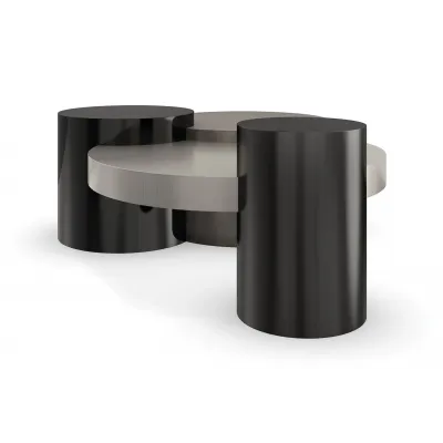 Constellation Cocktail Table Silver Burst, Piano Black, Twilight Frost, Brushed Tungsten