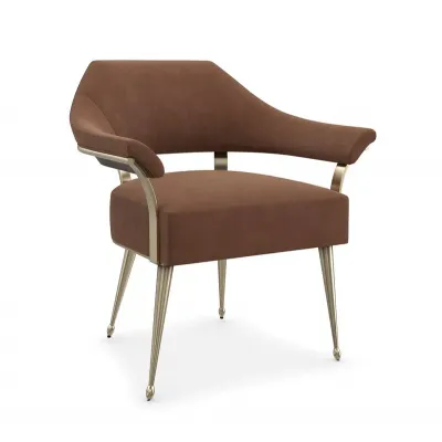 Louisette Chair Galway Burl, Champagne Gold