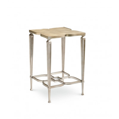 Lucky Charm End/Side Table Taupe Silver Leaf