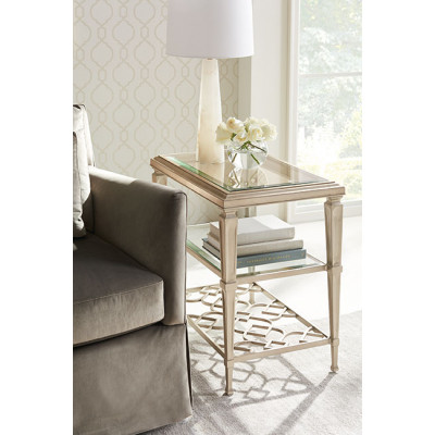 Social Connections End/Side Table Taupe Silver Leaf