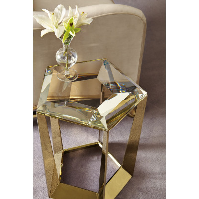 The Gem Side End/Side Table Majestic Gold