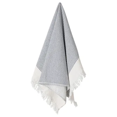 Terry Stripes White-Blueberry Kitchen Towel Terry 27.5'' x 19.75''