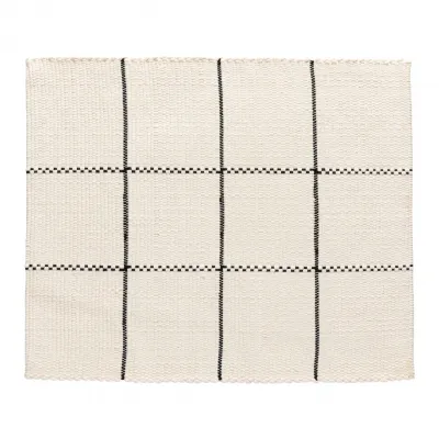 Joana White Black Placemat 100% Recycled Cotton 11 3/4" x 15 3/4"