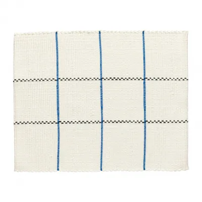 Joana White Blue Placemat 100% Recycled Cotton 11 3/4" x 15 3/4"