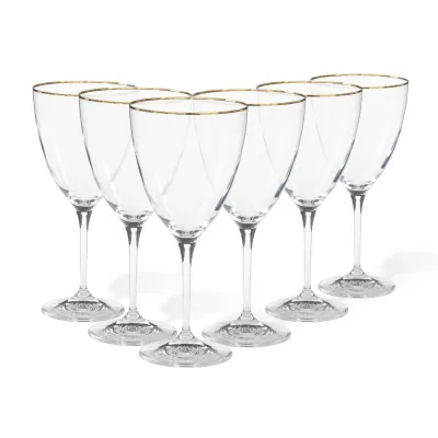 Sensa Clear with Golden Rim Water Glass With Golden Rim D4 H8'' | 14 Oz.