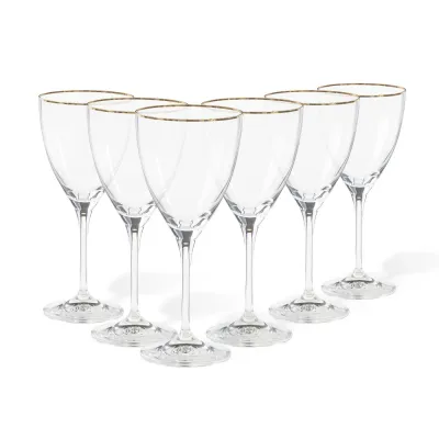 Sensa Clear with Golden Rim Wine Glass With Golden Rim D3 H7'' | 8 Oz.