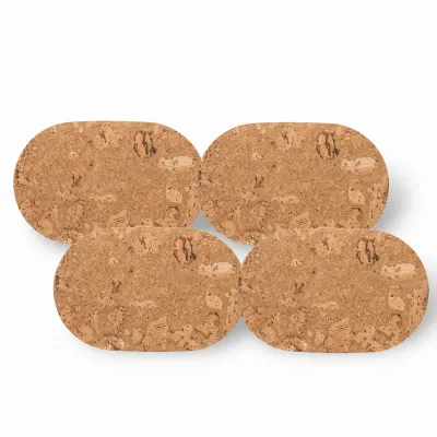 Cork Collection Iceberg Natural Set 4 Oval Placemats 17.25'' x 11.25 H0.25''