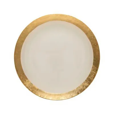 Camilla Gold Glass Charger Plate W/ Gold Rim D13'' H1''