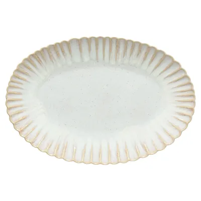 Mallorca Sand Beige Oval Platter 11'' x 16'' H1.75''