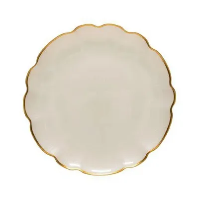 Francesca Gold Glass Charger Plate W/ Gold Rim D13'' H1''