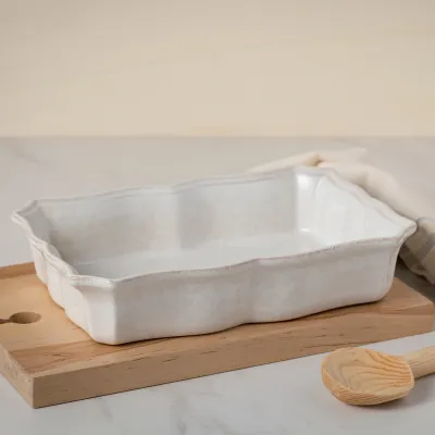 Impressions White Rectangular Baker 13'' x 10'' H2.75''