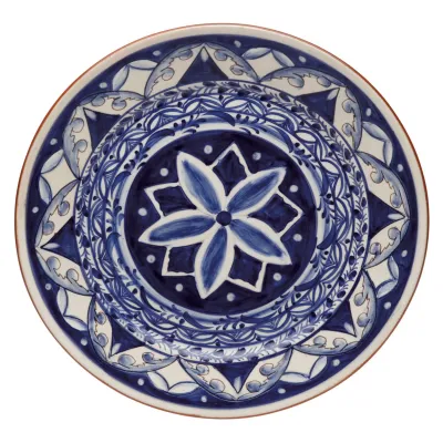 Alentejo Terracotta Blue-White Round Platter D17''