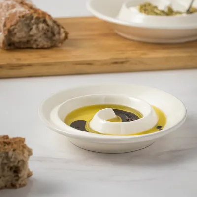 Cook & Host White Spiral Appetizer Dish D6'' H1.25''