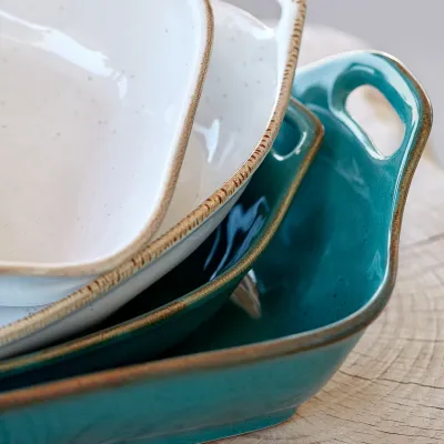 Sardegna White Oval Baker 12.75'' x 7.25'' H3''