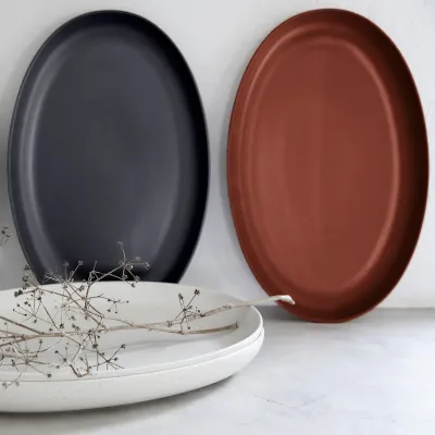 Pacifica Cayenne Oval Platter 16'' x 10.25'' H1.75''