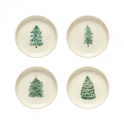 Pacifica Christmas Tree Set of 4 Appetizer Plate 16 Cm | 6"