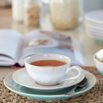Taormina White Tea Cup And Saucer 5.5'' x 4.25'' H2.25'' | 7 Oz.