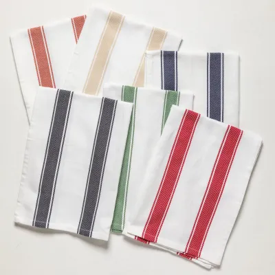 Alessa Classic Red Kitchen Towel Herringbone Stripes 27.5'' X 19.75''