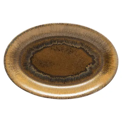 Poterie Mocha-Latte Oval Platter 18'' x 12.25'' H1.75''