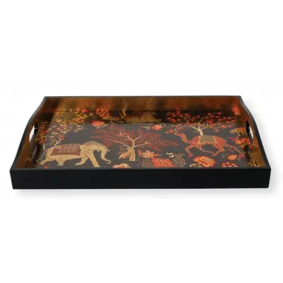 Le Jardin De Mysore by Pierre Frey Lacquer Large Rectangular Tray 15" x 21"