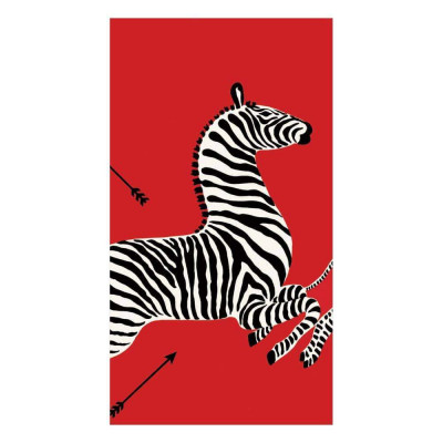 Zebras Paper Guest Towel/Buffet Napkins Red, 15 Per Pack