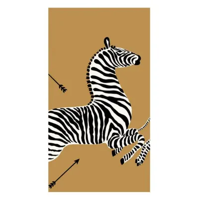 Zebras Gold Paper Guest Towel/Buffet Napkins, 15 per Pack