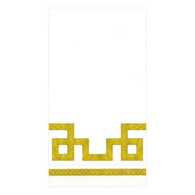 Rive Gauche Paper Guest Towel/Buffet Napkins Gold & White, 15 Per Pack